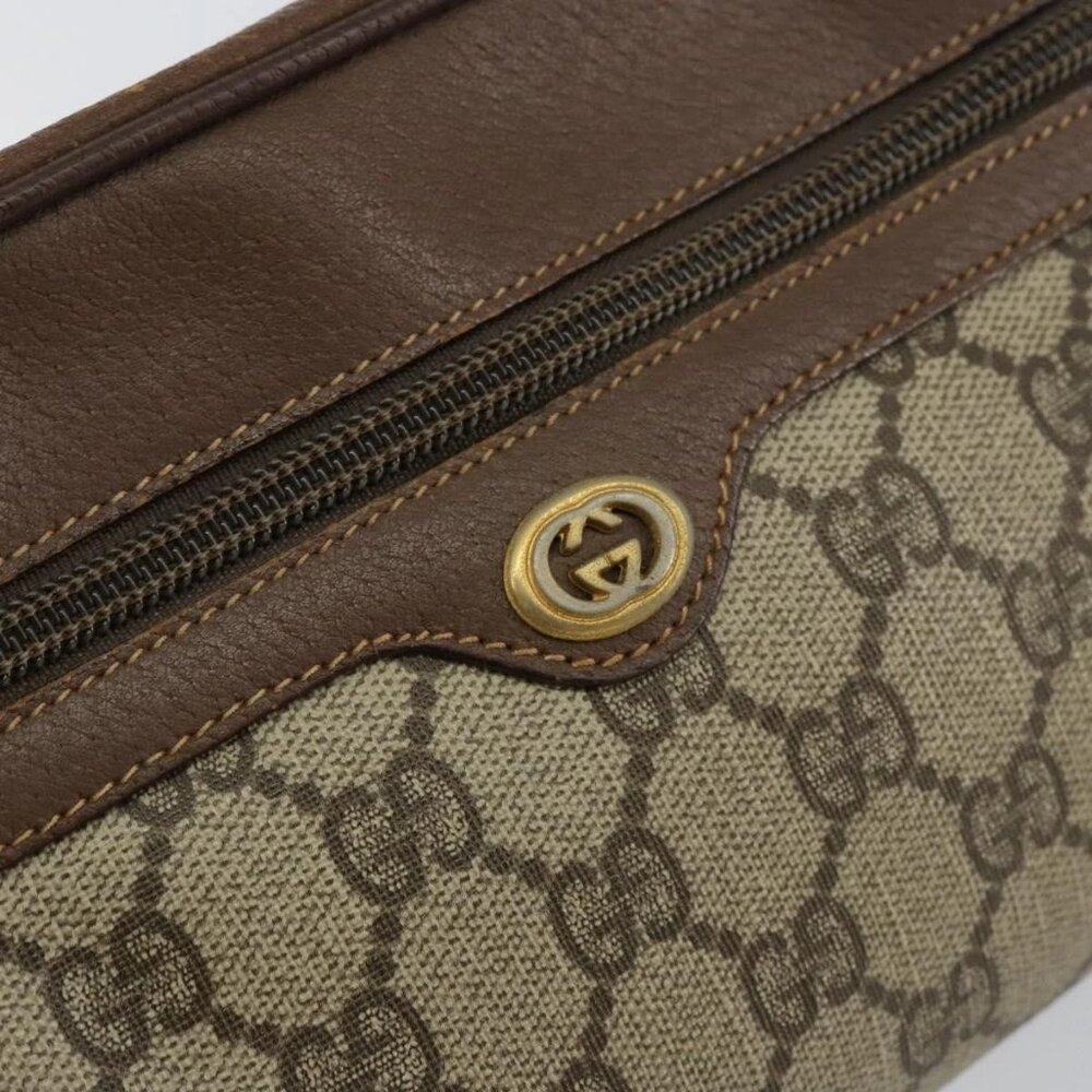 GUCCI GG Supreme Clutch Bag PVC Leather Beige Gold 014 58 6086 Auth bs31128 - Picture 9 of 16